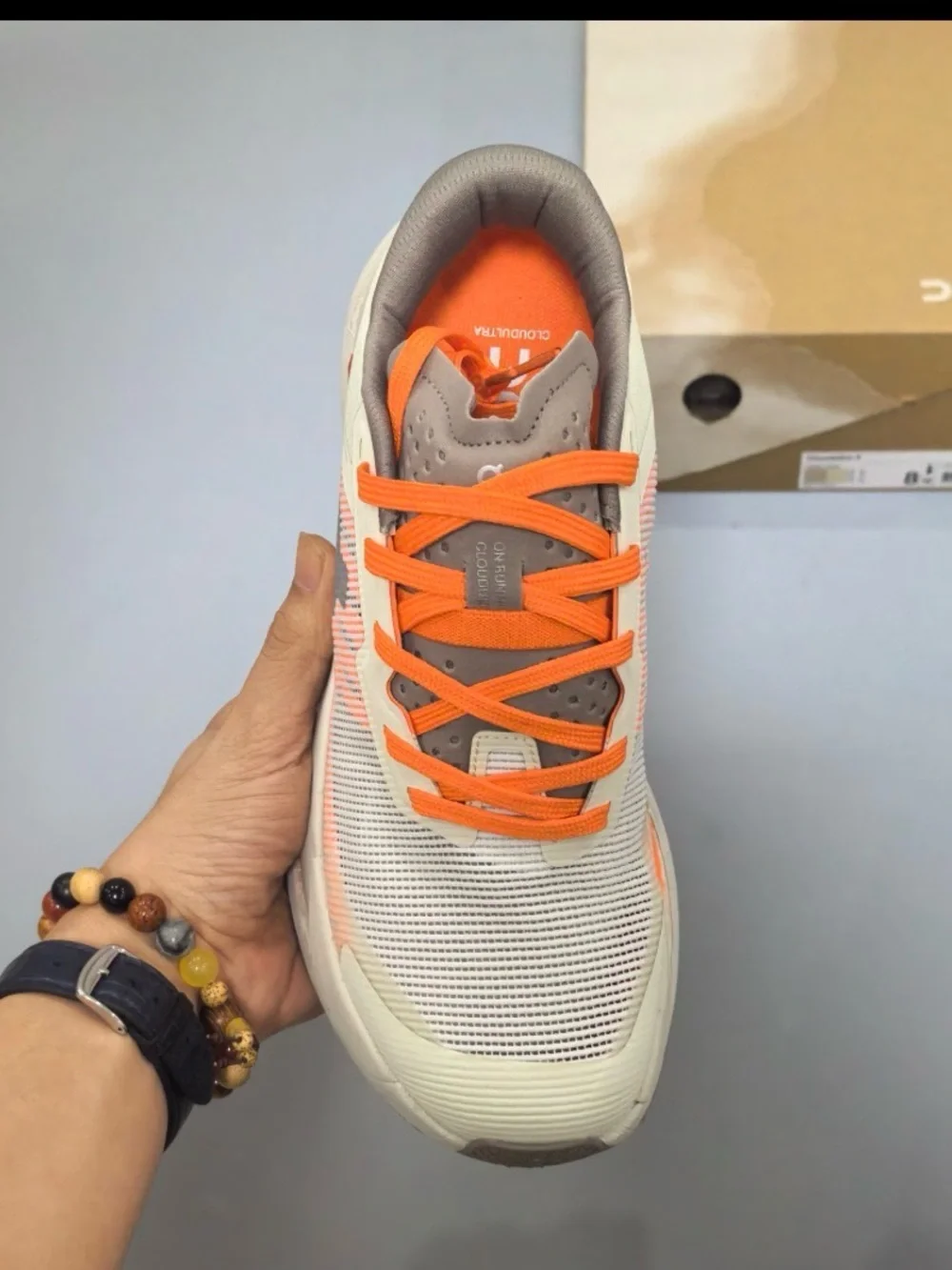 On Cloudultra 3 Edge Women's Cream & Orange Trail Shoe